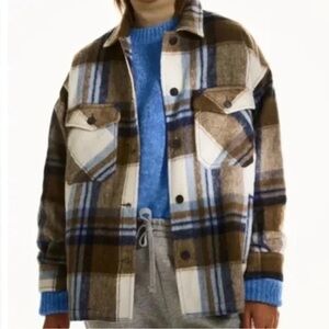 Zara Wool Shacket Jacket Plaid